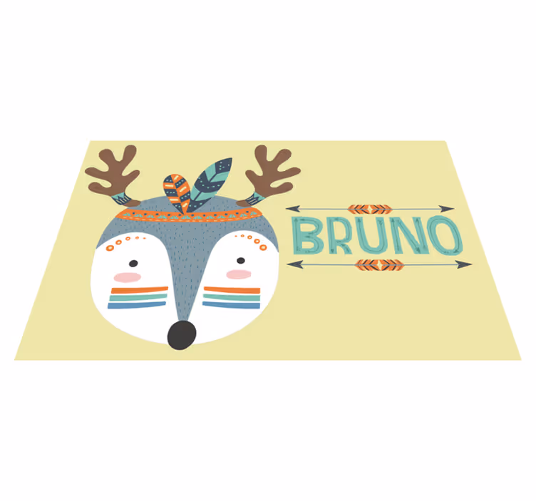 Kinder placemat schattig rendier gezicht - TenStickers