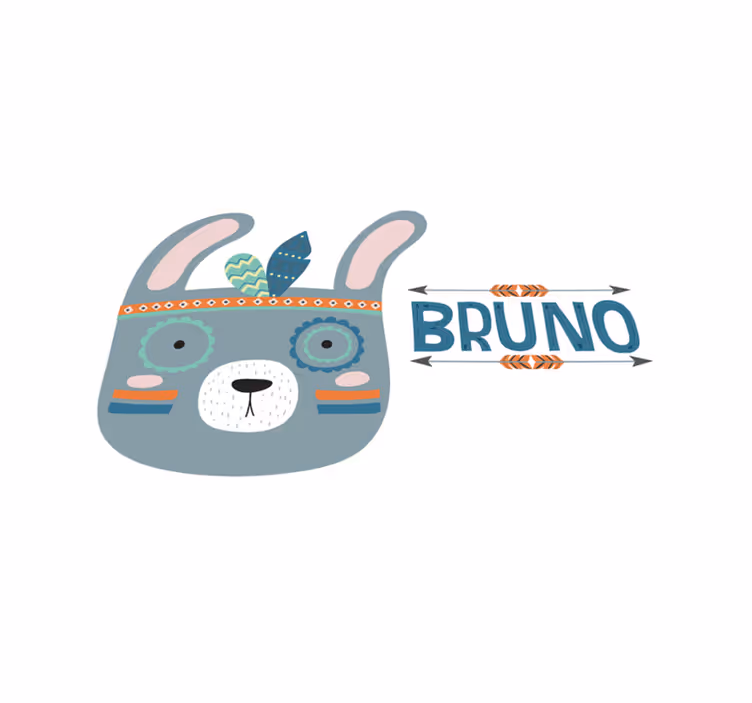 Kinder placemat schattig dierenhoofd - TenStickers