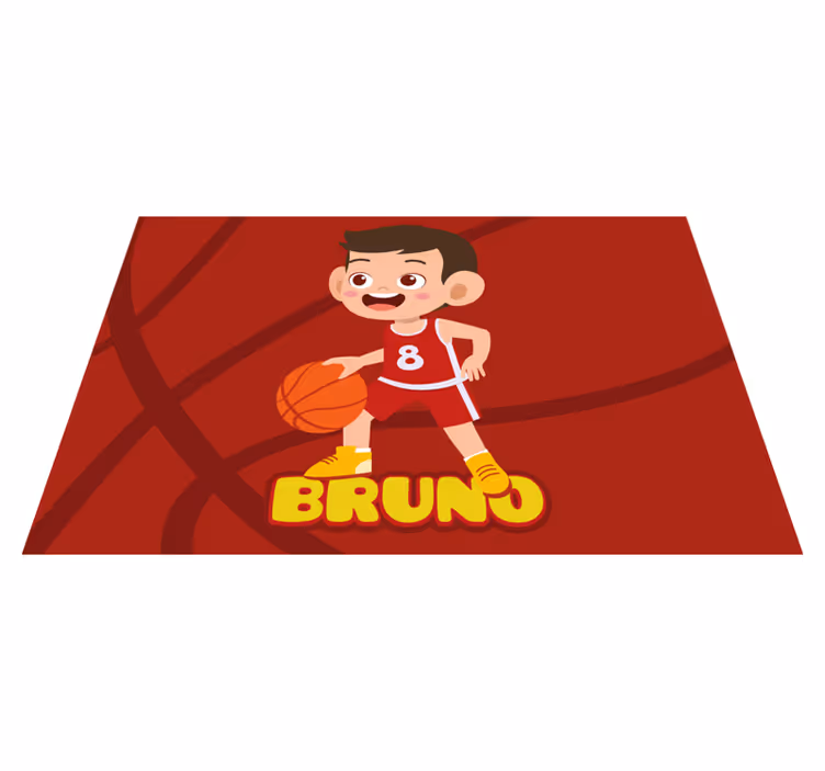 Kinder placemat vrolijke basketbalspeler - TenStickers