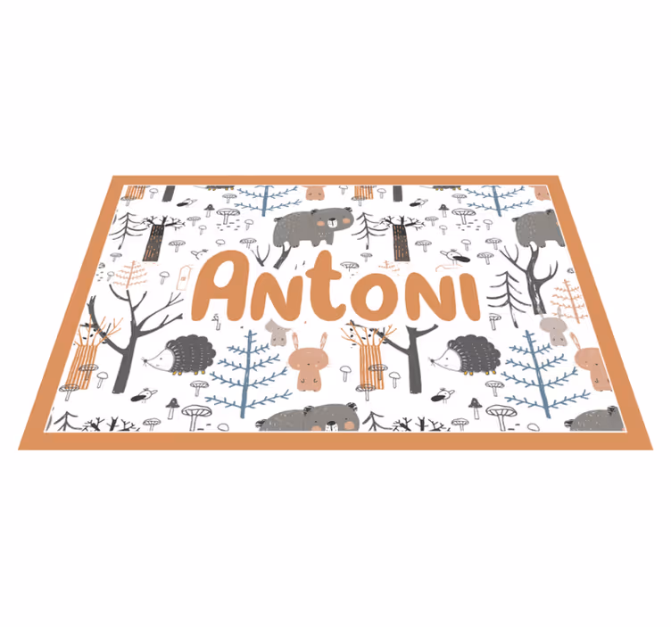 Kinder placemat Scandinavisch bos met dieren - TenStickers