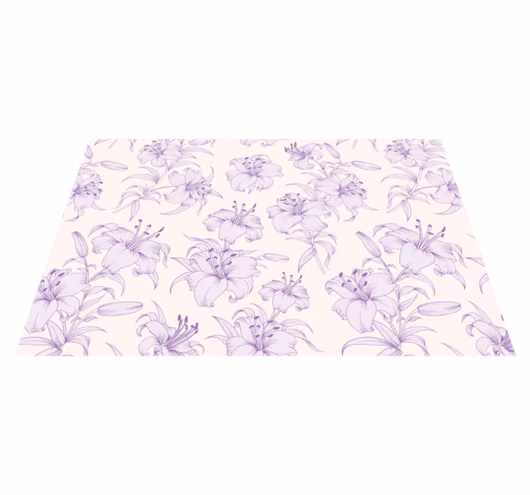 Houten placemat met lelies bloemenpatroon - TenStickers