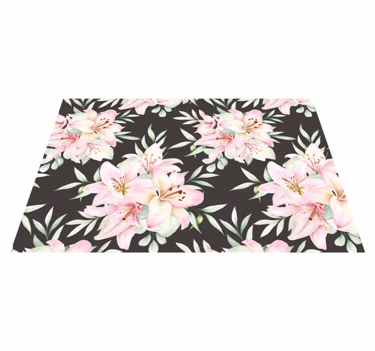 Originele placemat bloemige roze lepelaars - TenStickers