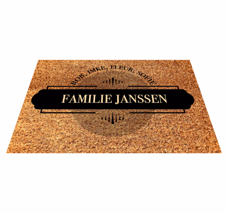 Vinyl placemat met eigen gezinsnaam - TenStickers