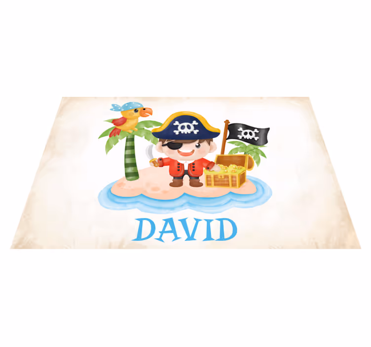 Cartoon piraten Placemat met naam - TenStickers
