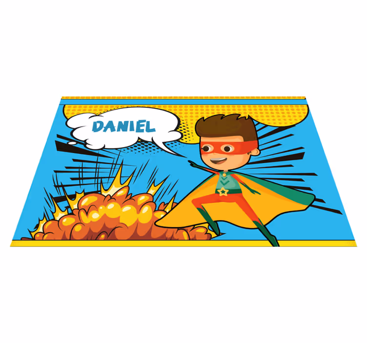 Comic superheld Placemat met naam - TenStickers