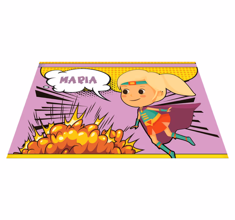 Comic Superheldin Placemat met naam - TenStickers