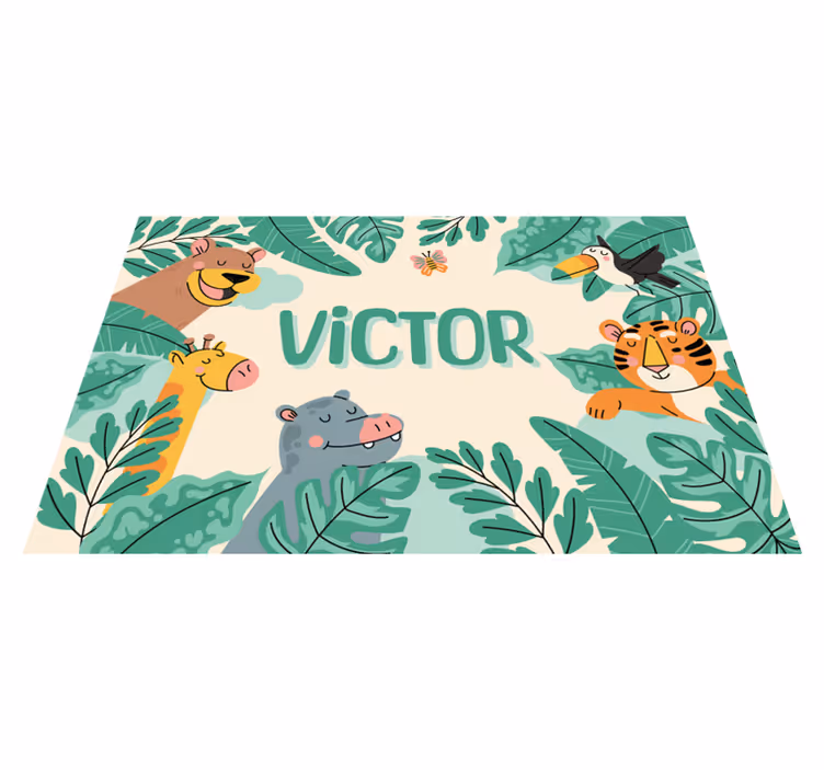 Jungle dieren Placemat met naam - TenStickers