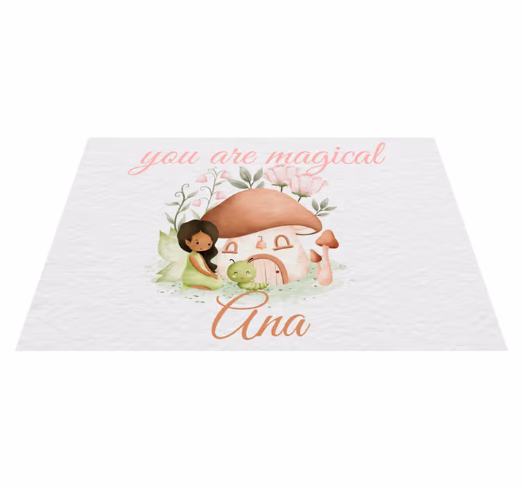 Placemat naam en paddenstoel je bent magisch - TenStickers