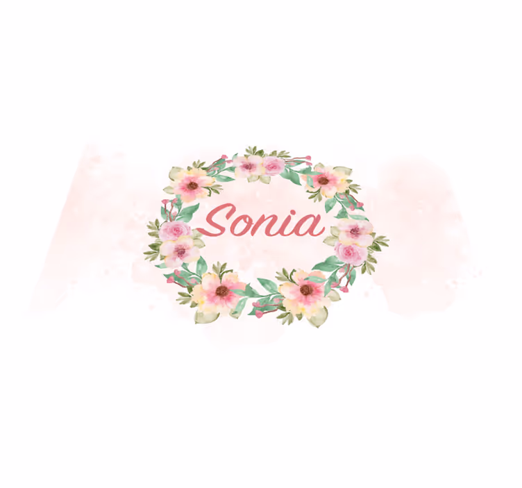Aquarelbloemen Placemat met naam - TenStickers