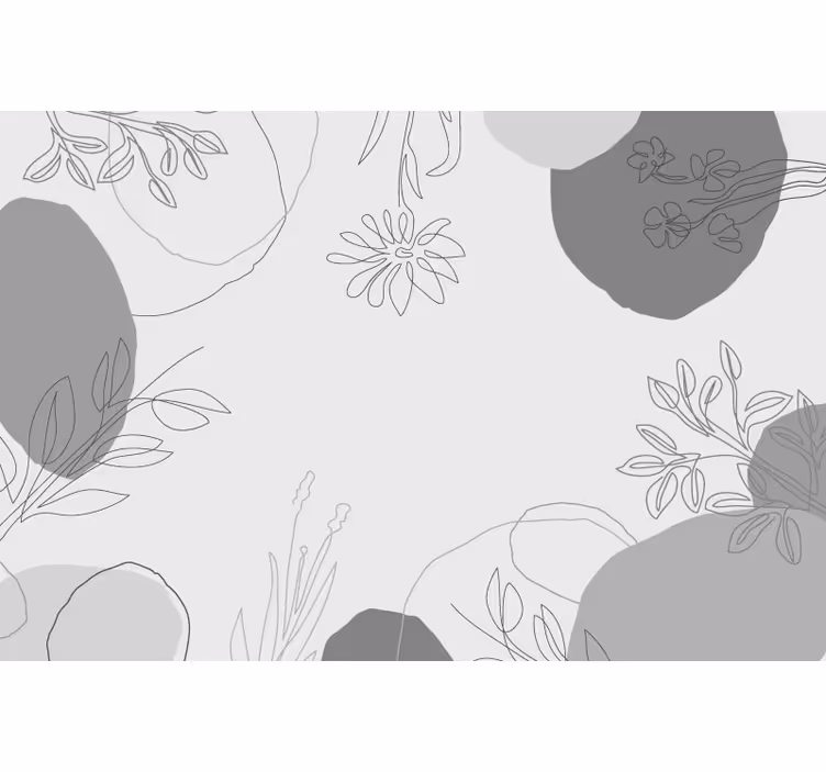 Botanische grijstinten foto behang keuken - TenStickers
