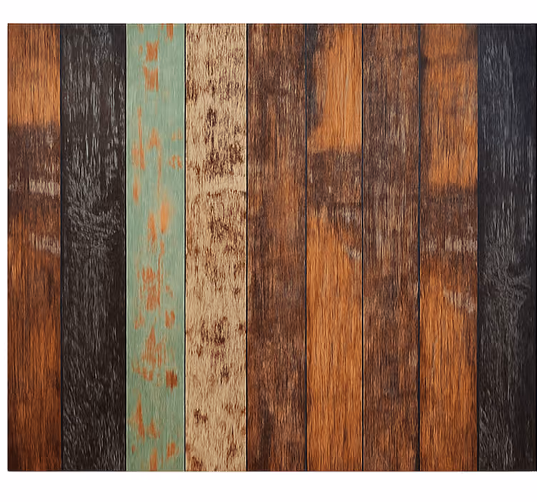 Houten gekleurde planken fotobehang woonkamer - TenStickers
