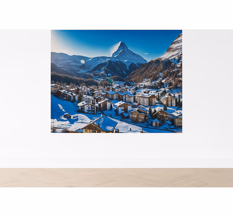 Oeschinenmeer, zwitserland foto behang bergen - TenStickers