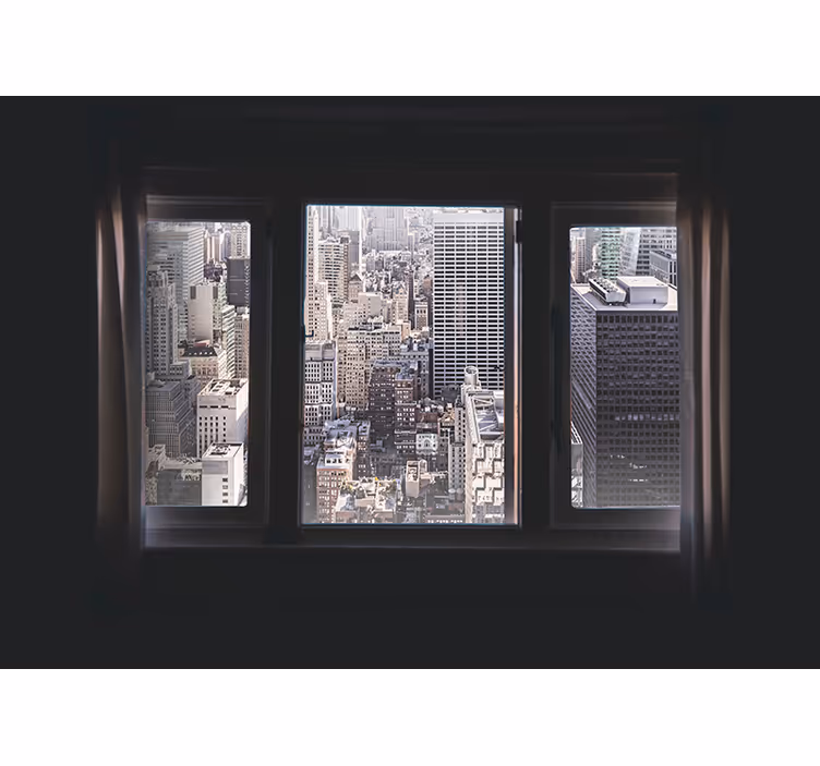 Stedelijk raam uitzicht foto behang New York - TenStickers