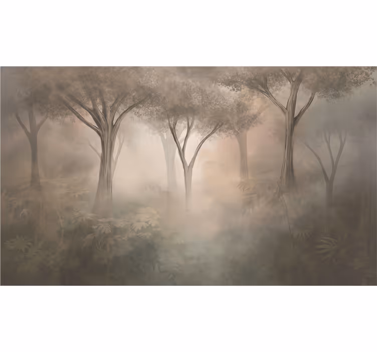 Behang bos mistige sepia wouden - TenStickers