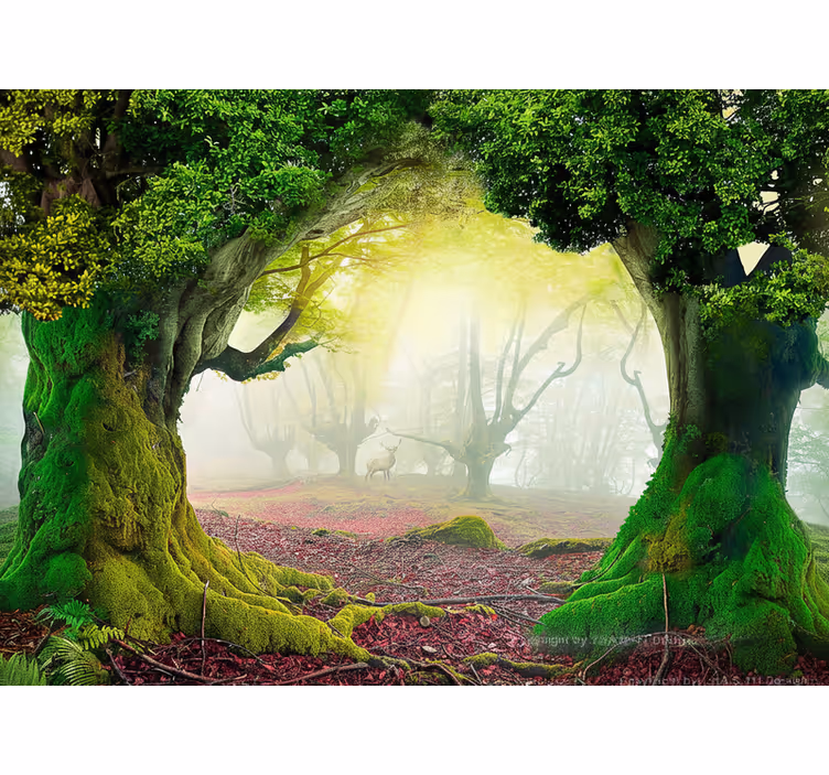 Fotobehang natuur poort naar het eeuwige bos - TenStickers