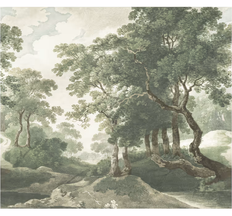 Behang bos klassieke tijdloze natuur - TenStickers