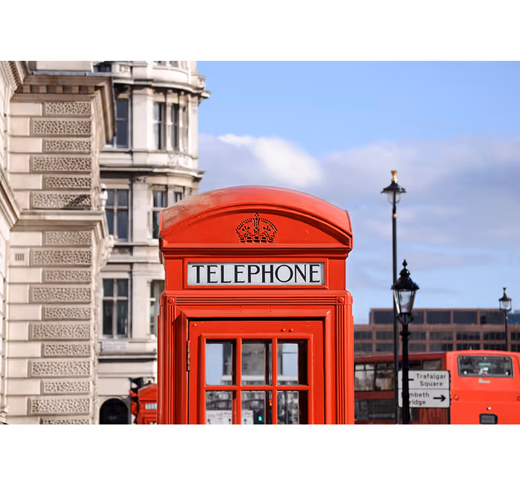 Fotobehang stad London telefooncel - TenStickers
