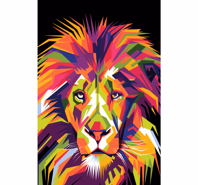 Fotobehang afrikaanse stijl leeuw in kleur - TenStickers