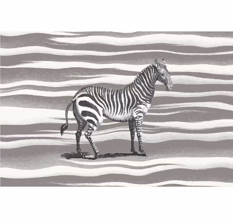 Fotobehang afrikaanse stijl vintage zebra illustratie - TenStickers