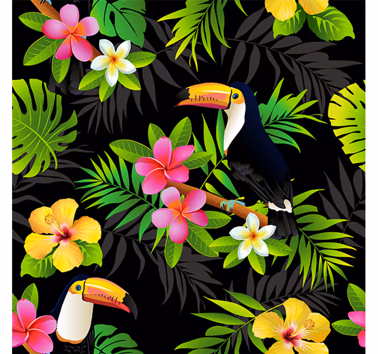 Foto behang jungle vinyl voor meubels jungleplanten - TenStickers