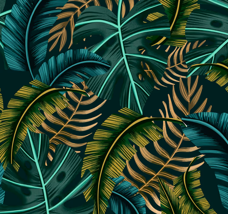 Foto behang jungle tropische bladeren - TenStickers