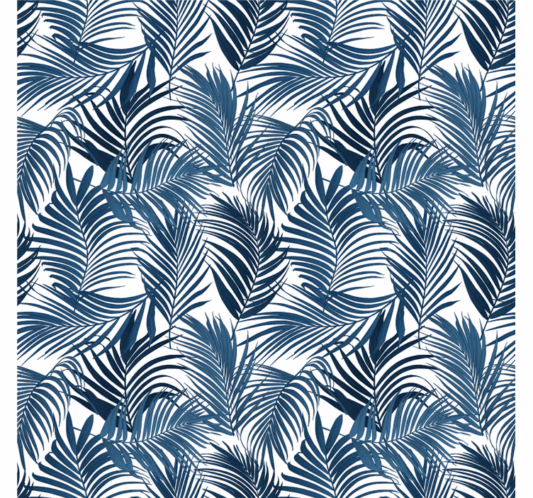 Foto behang jungle ontwerp met blauwe palmbladeren - TenStickers
