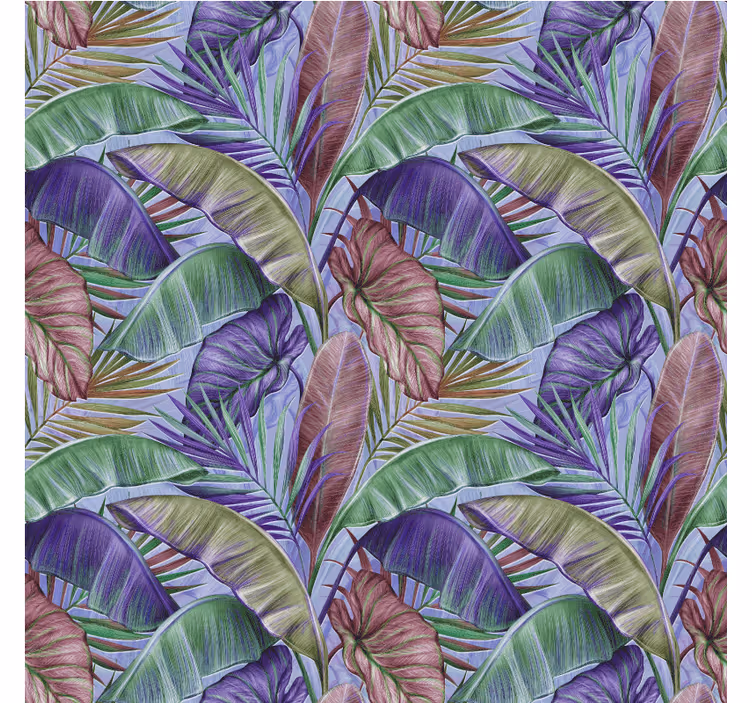 Foto behang jungle paarse bladeren design - TenStickers