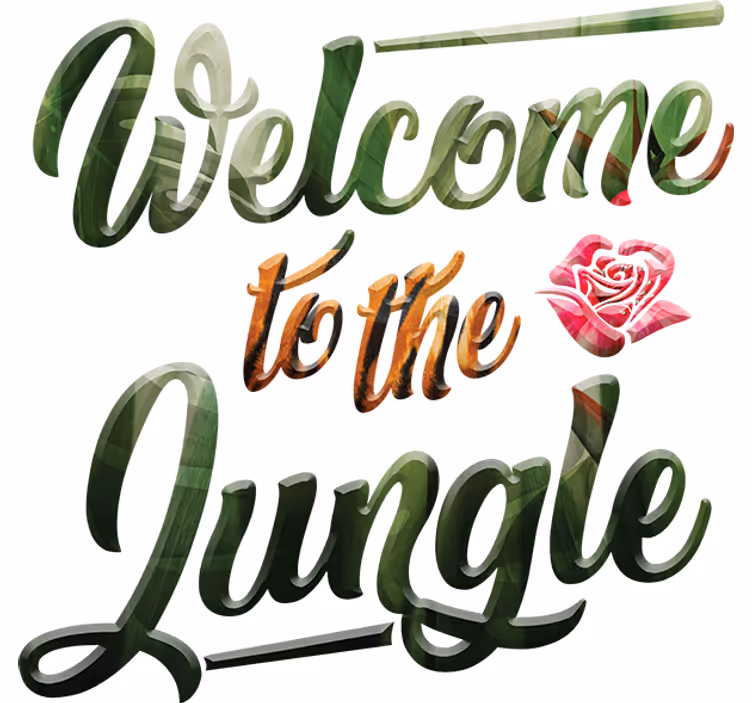 Foto behang jungle welkom in de jungle - TenStickers