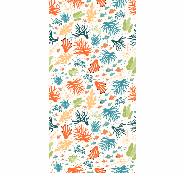 Badkamer fotobehang colorful coral deur - TenStickers
