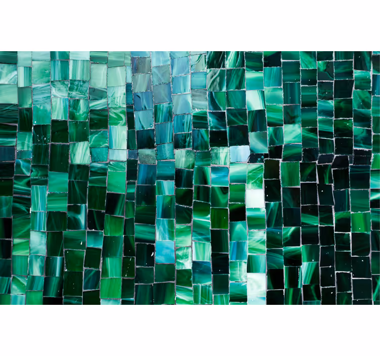 Badkamer fotobehang groen mozaïek tegelgradient - TenStickers
