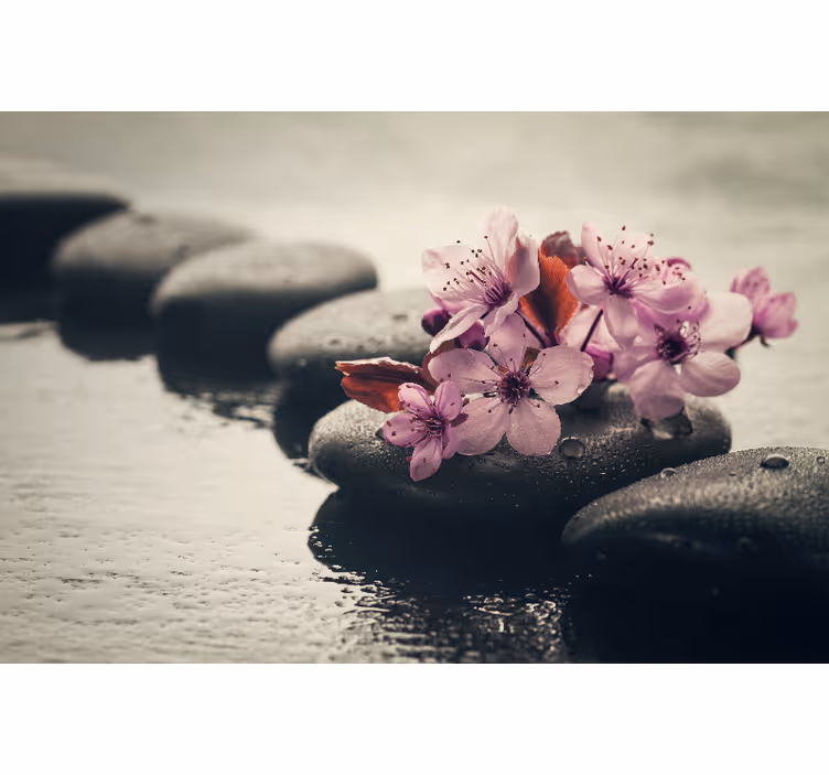 Badkamer fotobehang zen bloemen - TenStickers