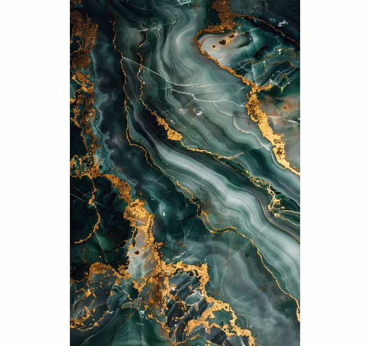 Badkamer fotobehang luxe groene marmerimitatie - TenStickers