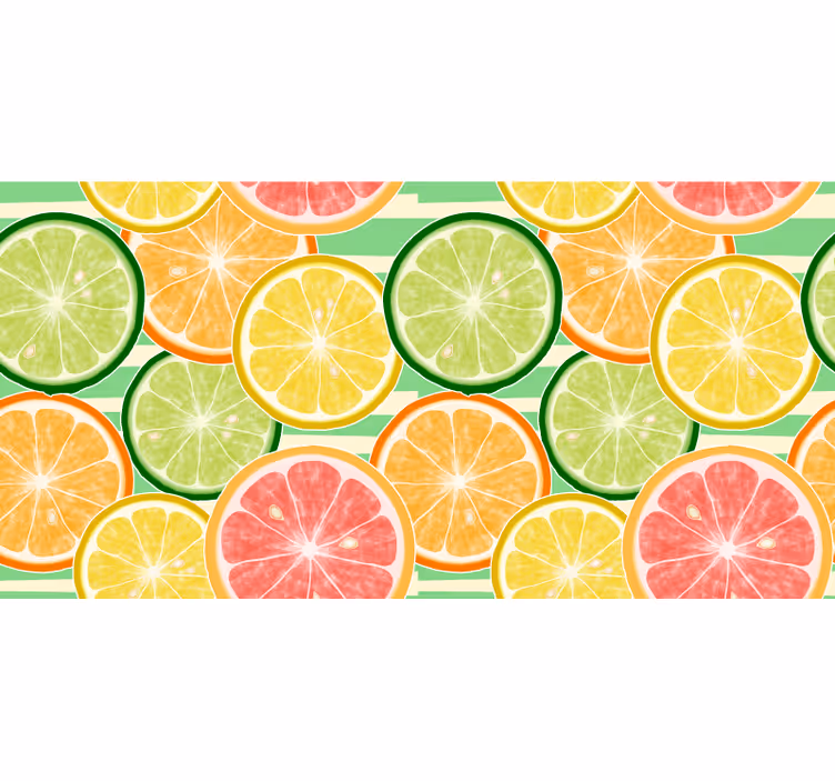 Foto behang keuken citrusvruchten patroon - TenStickers