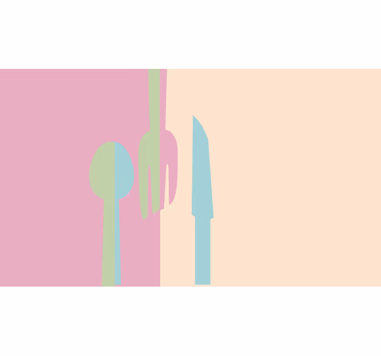 Foto behang keuken pastel kleuren keukengerei - TenStickers