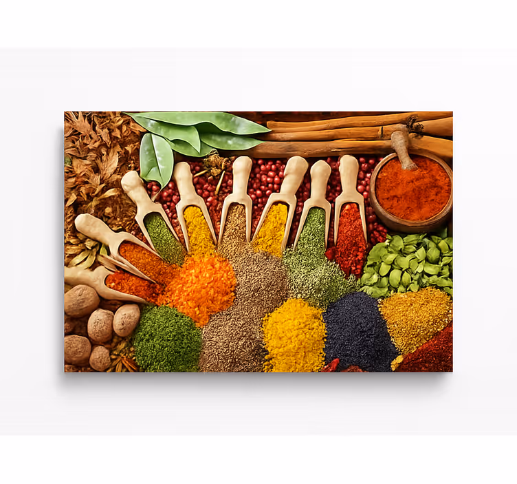 Foto behang keuken realistisch kruidenontwerp - TenStickers