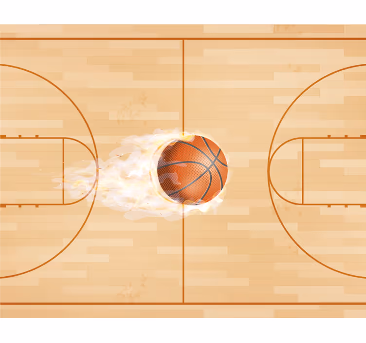 Fotobehang beige basketbalveld - TenStickers