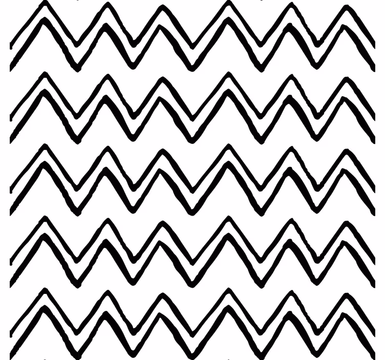 Fotobehang wit onregelmatig zwart-wit zigzagdesign - TenStickers