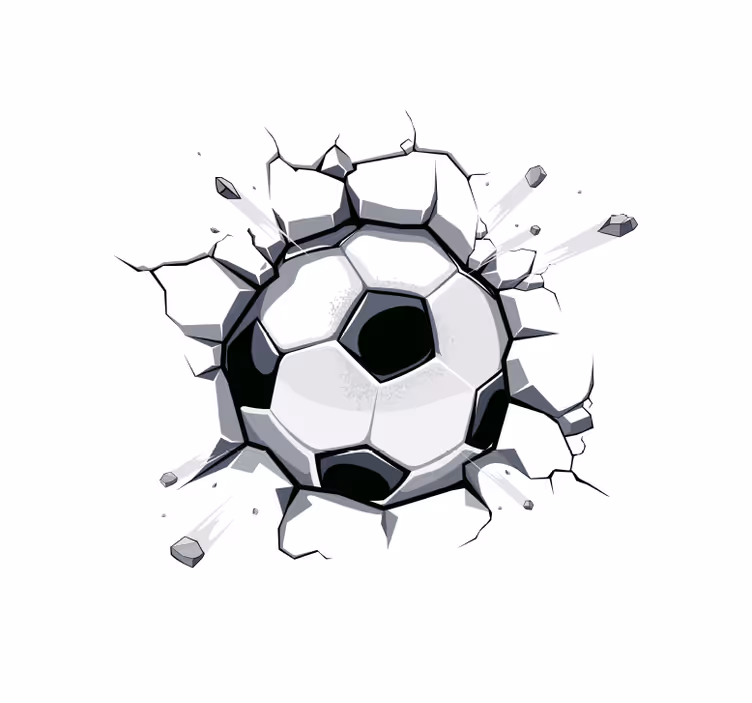 Fotobehang wit 3d kinderkamer voetbal - TenStickers