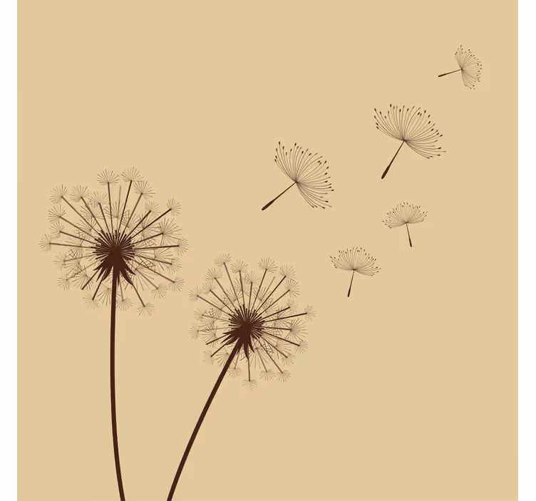 Fotobehang beige paardenbloem schilderij retro uitstraling - TenStickers