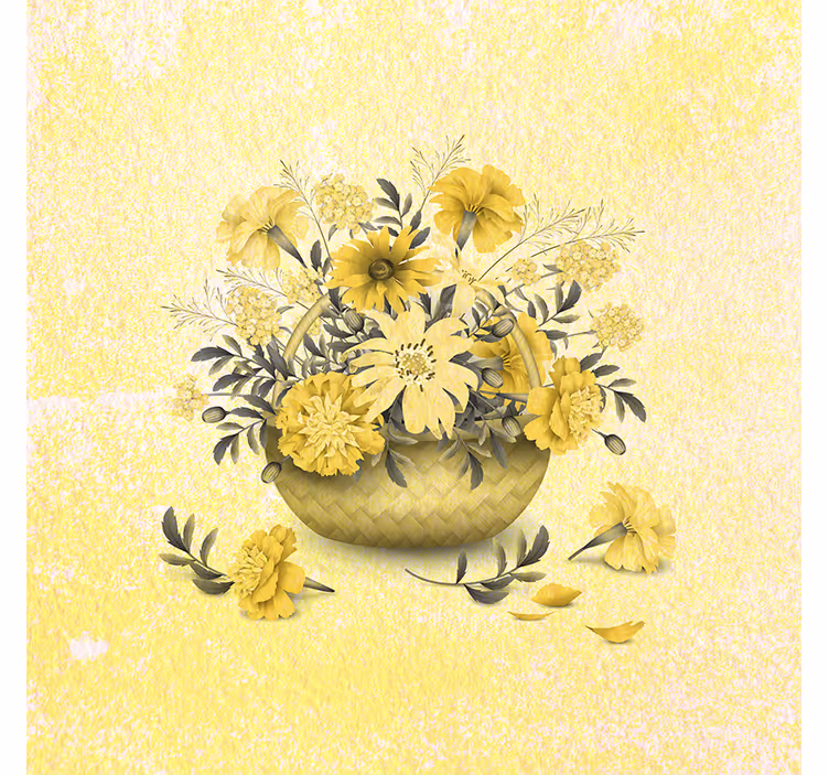 Fotobehang geel met mooie gele bloemen - TenStickers
