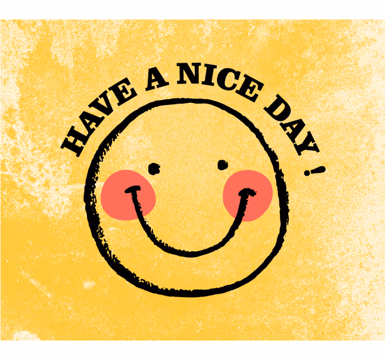 Fotobehang geel have a nice day smiley design - TenStickers