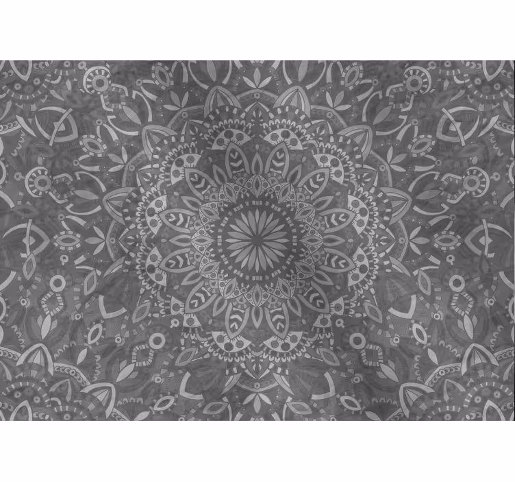 Fotobehang grijs intricate mandala patroon - TenStickers