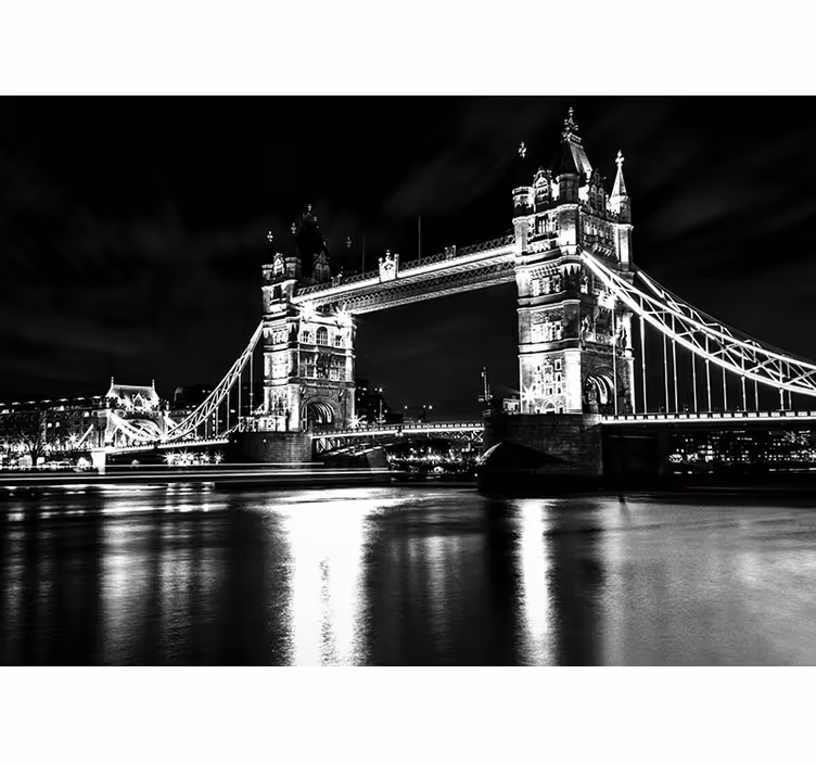 Fotobehang zwart london bridge nacht - TenStickers