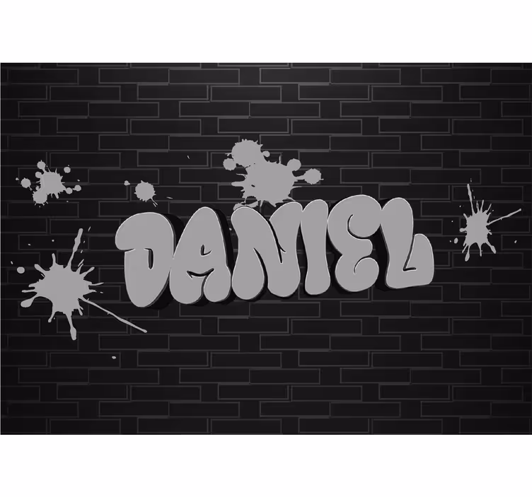 Fotobehang zwart muurgraffiti met naam - TenStickers
