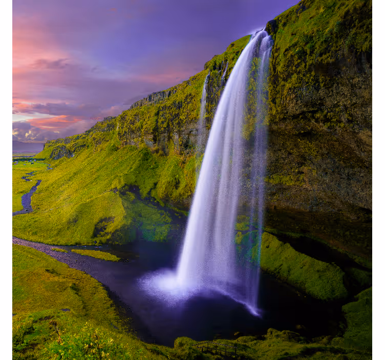 Foto behang hal bergen met waterval - TenStickers