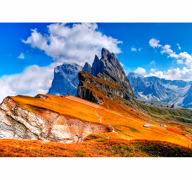 Foto behang hal landschap heuvel esthetische kleuren - TenStickers
