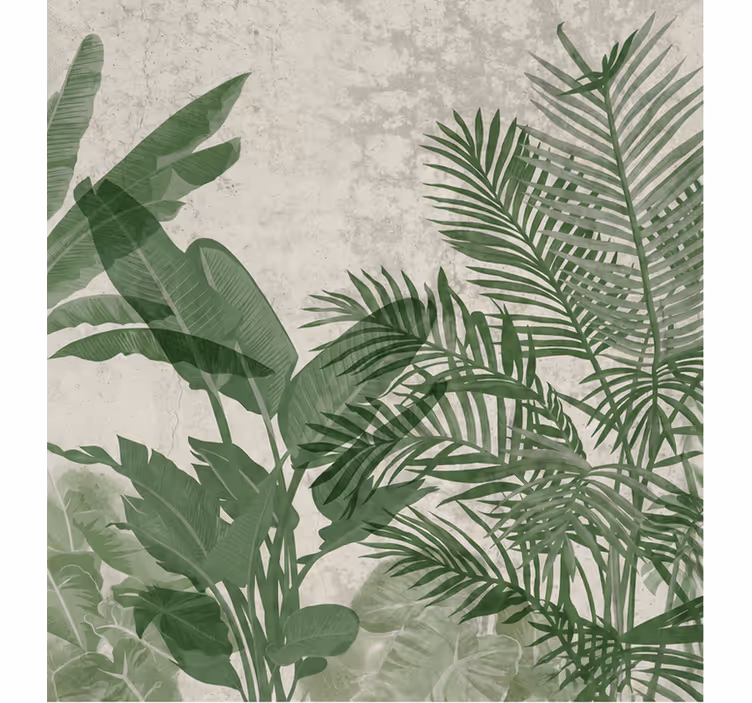 Fotobehang natuur minimalistische junglebladeren - TenStickers