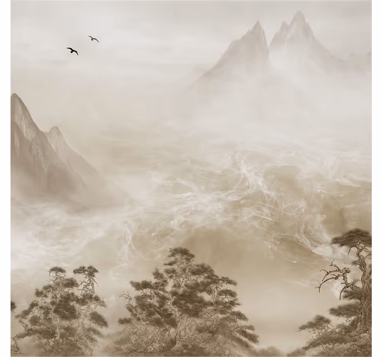 Fotobehang natuur kalm berglandschap - TenStickers