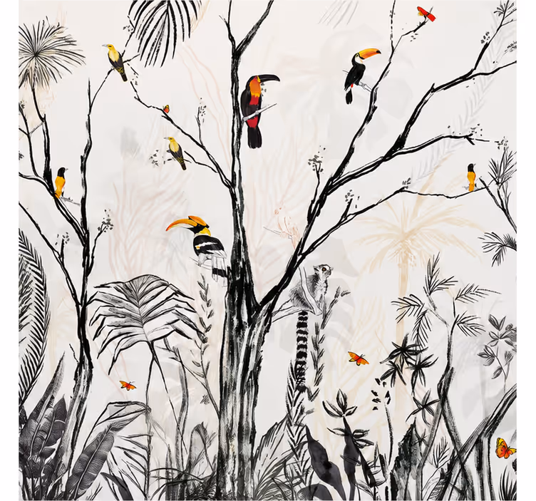 Foto behang jungle tropisch - TenStickers