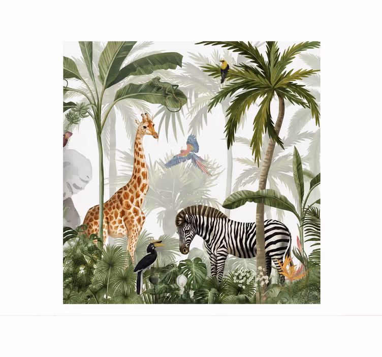 Fotobehang natuur dieren in de jungle - TenStickers